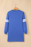 Black Preppy Striped Sleeve Loose Mini Dress