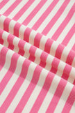 Pink Stripe Contrast Patchwork Short Sleeve T Shirt Shift Dress