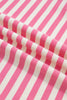 Pink Stripe Contrast Patchwork Short Sleeve T Shirt Shift Dress