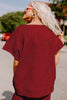 Gray Textured Loose Fit T Shirt & Drawstring Pants Set