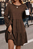 Mist Green Lantern Sleeve Tiered Mini Dress