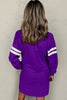 Black Preppy Striped Sleeve Loose Mini Dress