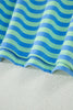 Green Stripe Striped Ribbed Cotton Two-Piece Pant Set with Chest Patch Detail