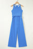 Yellow Cream Slim Ribbed Tank Top and Sweatpants Set