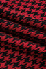 Red Houndstooth Print V Neck Sleeveless Mini Dress