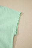 Sachet Pink Soft Ribbed Color Block Trim Casual Short Set