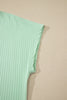 Sachet Pink Soft Ribbed Color Block Trim Casual Short Set