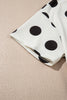 Pink Polka Dot Print Loose Tee Drawstring Elastic Waist Short Set