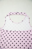 Brown Polka Dot Halter Tank Drawstring Elastic Waist Short Set