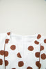 White Polka Dot Printed V Neck Short Sleeve Tie Waist Midi Dress