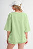 Bonbon Loose V Neck Tee and Drawstring Shorts Set