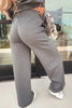 Bristol Black Collared V Neck Pullover Sweatshirt Sweatpants Set