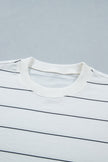 Black Stripe Half Sleeve Tee Drawstring Shorts 2pcs Set