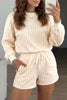 Pink Plaid Baggy Pullover Drawstring Casual Shorts 2pcs Outfit