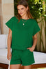 Red Dahlia Textured Short Sleeve Top and Shorts Set