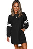 Black Preppy Striped Sleeve Loose Mini Dress