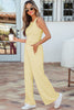 Yellow Cream Slim Ribbed Tank Top and Sweatpants Set