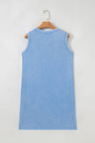 Phalaenopsis Mineral Wash Pocket Tank Mini Dress