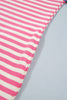 Pink Stripe Contrast Patchwork Short Sleeve T Shirt Shift Dress