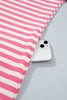 Pink Stripe Contrast Patchwork Short Sleeve T Shirt Shift Dress