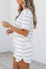 Black Stripe Half Sleeve Tee Drawstring Shorts 2pcs Set