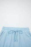 Sea Green Solid Color Loose Tee Drawstring Shorts 2pcs Outfit