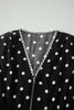 Brown Polka Dot Print Contrast Trim V Neck Zip Up Sleeveless Dress