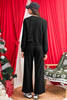 Gray Morn Varsity Striped Detail Cropped Pullover Wide Leg Pants 2pcs Outfit