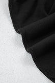 Black Solid Color Oversize Slit Sweatshirt Ribbed Leggings 2pcs Set