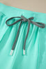 Mint Green V Neck Short Sleeve Top Drawstring Shorts 2pcs Set