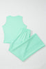 Moonlight Jade Drawstring Elastic Waistband Solid Color Two Piece Casual Set