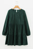 Mist Green Lantern Sleeve Tiered Mini Dress
