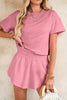 Black Cropped Tee and Ruffle High Waist Skort Set