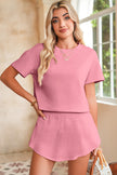 Black Cropped Tee and Ruffle High Waist Skort Set