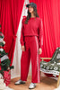 Gray Morn Varsity Striped Detail Cropped Pullover Wide Leg Pants 2pcs Outfit