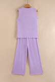 Orchid Petal Tank and Straight Loose Drawstring Pants Set