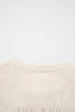 Parchment Long Sleeve Notched Neck Jacquard Tiered Mini Dress
