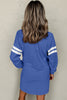 Black Preppy Striped Sleeve Loose Mini Dress