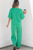 Mint Green Drop Shoulder Boxy Tee and Barrel Pants Set
