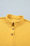 Mist Blue Loose Polo Tee Elastic Waist 2pcs Short Set