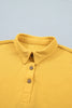 Mist Blue Loose Polo Tee Elastic Waist 2pcs Short Set