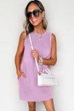 Phalaenopsis Mineral Wash Pocket Tank Mini Dress