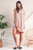 Mint Green Frilled Trim Crewneck Loose Fit Mini Dress
