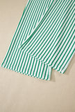 Rose Stripe Crew Neck Tee Drawstring Waist Cropped Pants Set