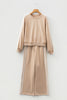 Gray Morn Varsity Striped Detail Cropped Pullover Wide Leg Pants 2pcs Outfit