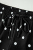 White Polka Dot Short Sleeve Loose Top Drawstring Shorts Set