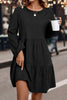 Mist Green Lantern Sleeve Tiered Mini Dress