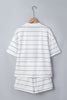 Black Stripe Half Sleeve Tee Drawstring Shorts 2pcs Set