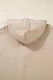 Dark Khaki Drawstring Pullover Hoodie and High Waist Pants Corduroy Suit
