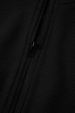 Black Terry Zipped Collar Sleeveless Drawstring Waist Mini Dress